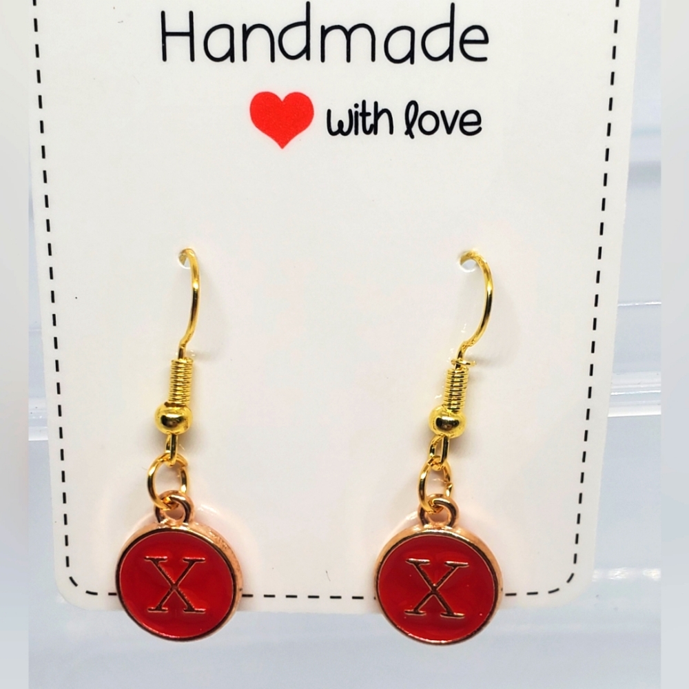 7/$10 X Initial Earrings, New